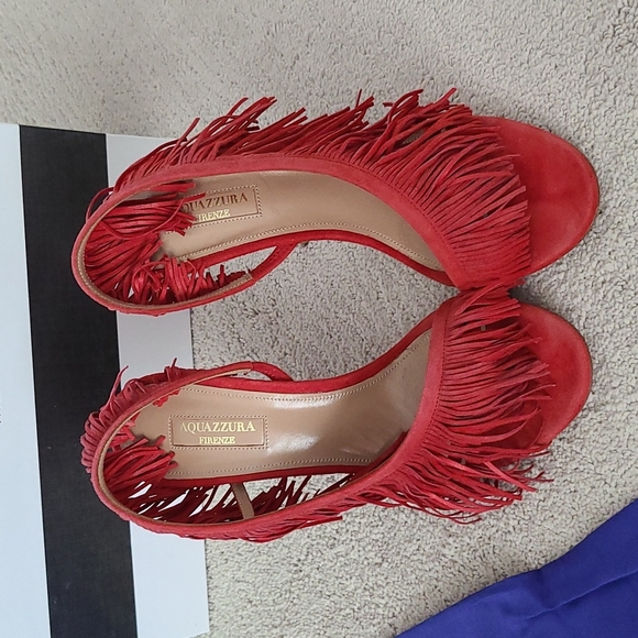 Aquazzura Wild Fringe Sandal 105 NEW IN BOX!! - Picture 2 of 7